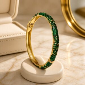 Antitarnish Emerald Meenakari Heritage Bracelet