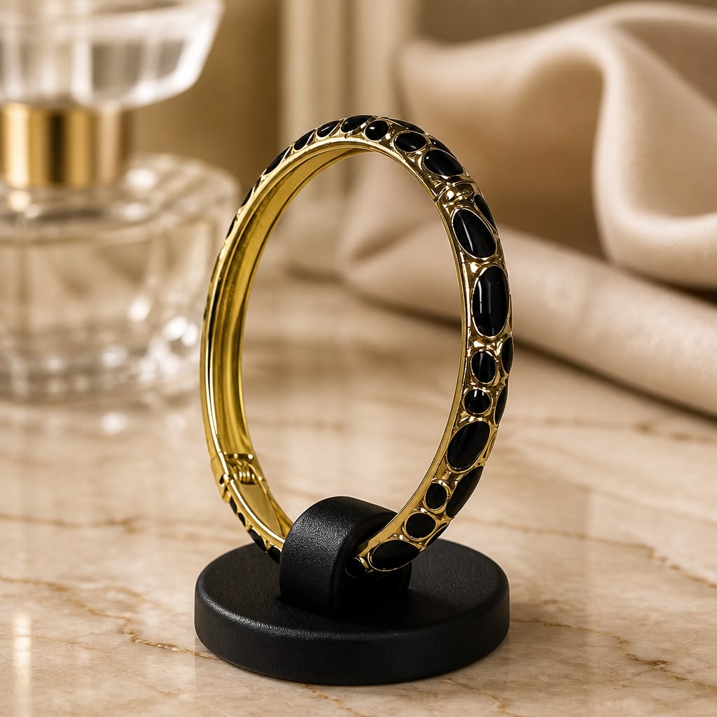 Antitarnish Onyx Pebble Meenakari Bracelet