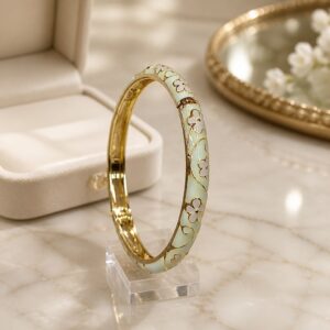 Antitarnish Seafoam Blossom Meenakari Bracelet