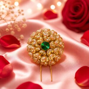 Handmade Kundan Floral U-Pin Hair Accessory