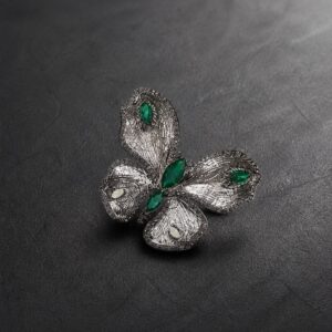 Korean Anti-Tarnish Emerald Butterfly Hair Clip